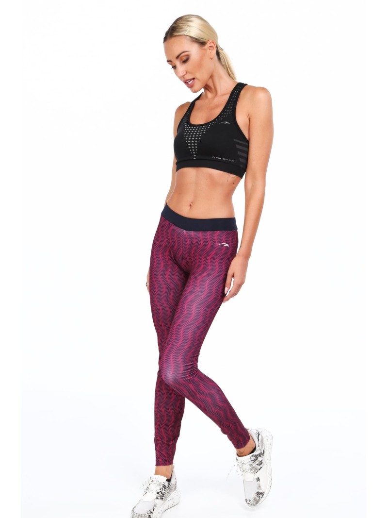 Purple sports leggings with patterns MR11513 - Online store - Boutique